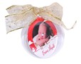 palla natalizia personalizzata con nastrino rosso