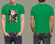 maglietta verde con foto