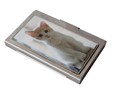 Portabigliettini da visita carte di credito personalizzato con foto di un gattino
