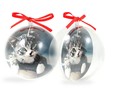 palla natalizia personalizzata con fiocco argentato