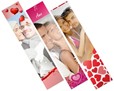 Segnalibro personalizzato con grafiche di San Valentino e immagini di coppie