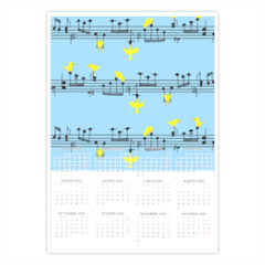 uccellini e note musicali Foto Calendario A4 pagina singola