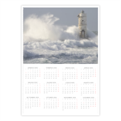 Lighthouse with waves Foto Calendario A4 pagina singola