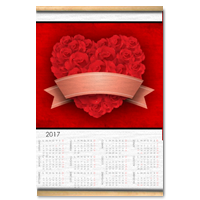 Cuore di fiori - Calendario su arazzo A3