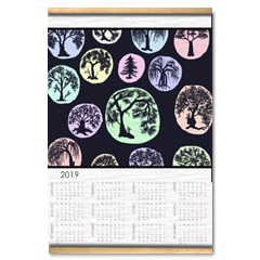 alberelli Calendario su arazzo A3