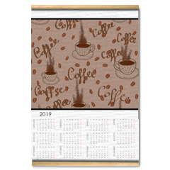 coffee Calendario su arazzo A3