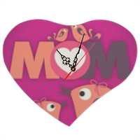 Mamma I Love You - Orologio cuore in masonite grande